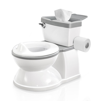 Grijze baby-potty toilet met afneembare stoel
