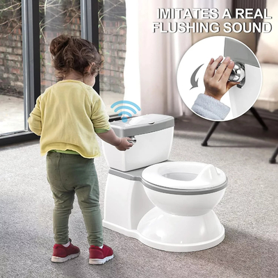 Grijze baby-potty toilet met afneembare stoel
