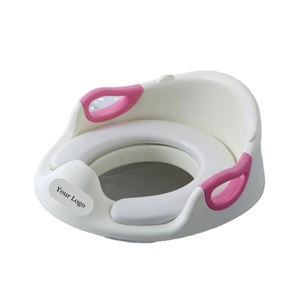 Splashproof kindertrainingstoiletstoel met handgrepen en solide patroon