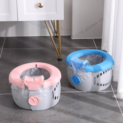 Draagbaar Serenity Blauw Baby Toilet Met Customized Logo Opvouwbaar Zachte Potty Training Seat