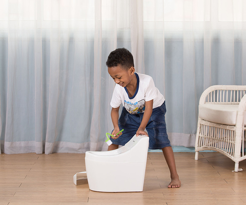 Witte babytraining putty cartoon print plastic toilettrainer - EN71-test gecertificeerd
