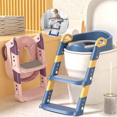 Aanpassing Logo PP Plastic vouwbaar Baby Toiletstoel Potty Stoel Met Trappen