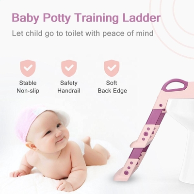 Aanpassing Logo PP Plastic vouwbaar Baby Toiletstoel Potty Stoel Met Trappen