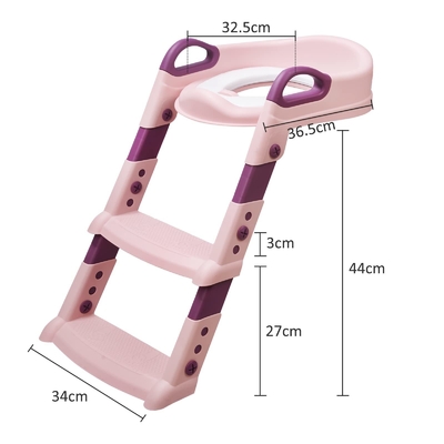 Aanpassing Logo PP Plastic vouwbaar Baby Toiletstoel Potty Stoel Met Trappen
