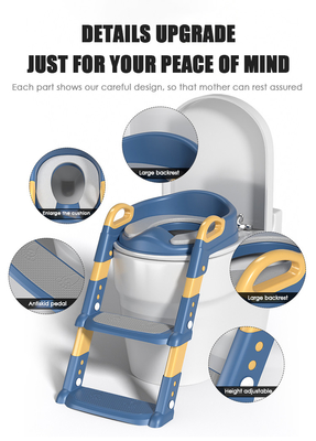 Solid Pattern Type Kinderen Potty Ladder Toiletstoel met zacht kussen