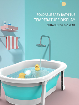 OEM/ODM ondersteunde draagbare opvouwbare babybad met thermometer en kussen
