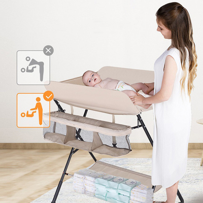 Ouninbear Draagbare vouwbare luier wissel tafel met opslag en draagbare kinderbed