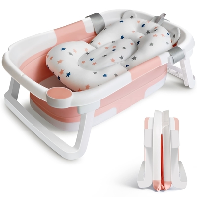 Lichte babybad Plastic vouwbad met elektronische thermometer