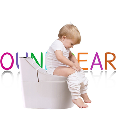 Witte babytraining putty cartoon print plastic toilettrainer - EN71-test gecertificeerd