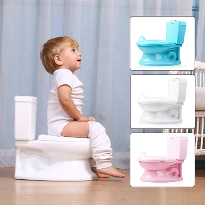 Geprinte plastic baby-potty toilettrainingsstoel Roze Blauw Wit Pottystoel met EN71-certificering