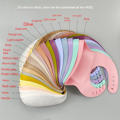 Geprinte zachte baby-silicone bibbel met voedselvanger, vrij van BPA 300*23cm
