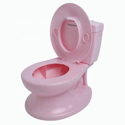 Roze plastic baby-trainingspot met EN71-testcertificering en aangepast logoontwerp
