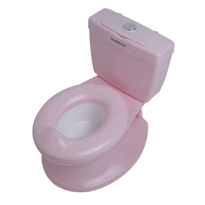 Roze plastic baby-trainingspot met EN71-testcertificering en aangepast logoontwerp