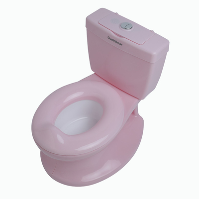 Aanpasbare roze plastic toiletpotje baby trainer met printpatroon voor makkelijke toilettraining