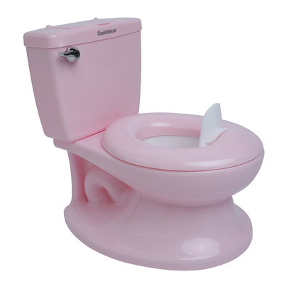 Witte baby-potty-trainingsstoel met Ouninbear-logo en knop