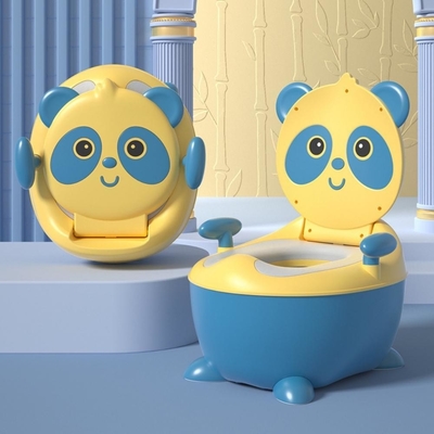 Liefste Panda vorm Blauw Geel Cartoon Baby Training Potty met EN71 Certificering