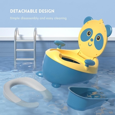 Liefste Panda vorm Blauw Geel Cartoon Baby Training Potty met EN71 Certificering