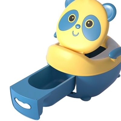 Cartoon Panda Baby Potty Training Toilet met Custom Logo in Blauw Geel Wit Zwart