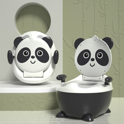Cartoon Panda Baby Potty Training Toilet met Custom Logo in Blauw Geel Wit Zwart