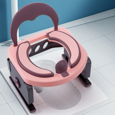 Solid Pattern Eco Friendly Baby Potty Toilet in Oriëntaal Kersen/Zemblauw/Grijz