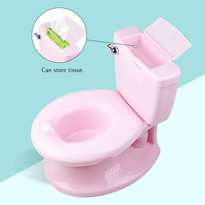 Handvatknop Baby Potty Toilet in wit blauw roze kleur met solide patroon - EN-71 gecertificeerd - 1,38 kg Netto