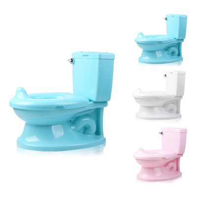 Handvatknop Baby Potty Toilet in wit blauw roze kleur met solide patroon - EN-71 gecertificeerd - 1,38 kg Netto