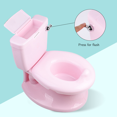 Handvatknop Baby Potty Toilet in wit blauw roze kleur met solide patroon - EN-71 gecertificeerd - 1,38 kg Netto