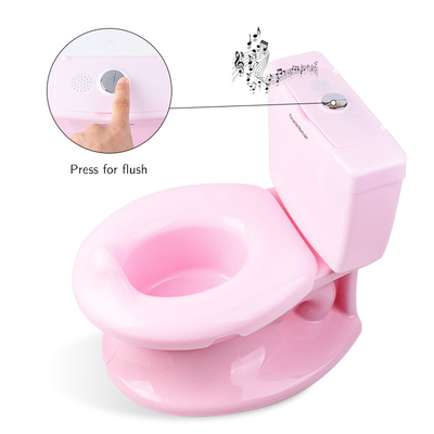 Solid Pattern Wit Blauw Roze Babytraining Potty EN71 Testcertificering met spoelgeluid