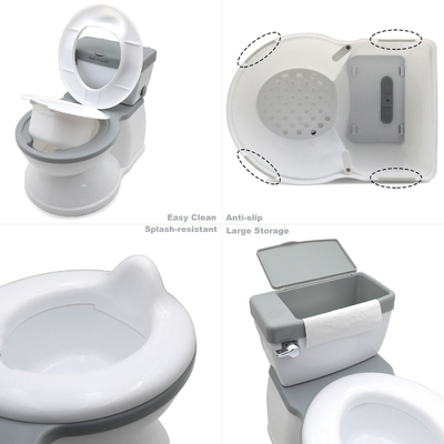 Grijs/roze/blauw gedrukt babypotje toilettrainer EN-71 gecertificeerd milieuvriendelijk kartonnen toiletstoel