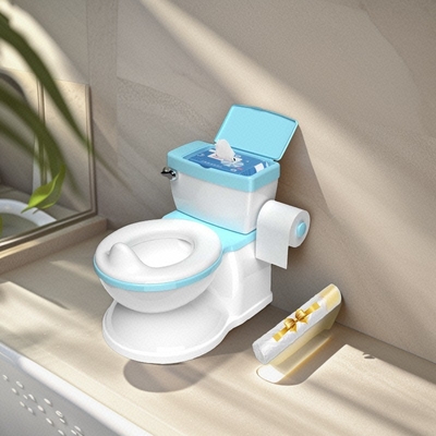 Grijs/roze/blauw gedrukt babypotje toilettrainer EN-71 gecertificeerd milieuvriendelijk kartonnen toiletstoel