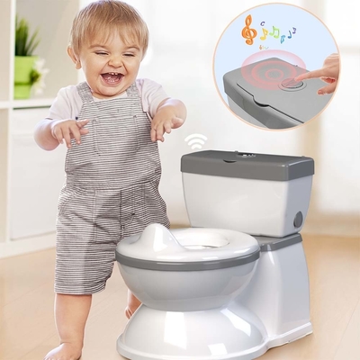 Baby-potty toilet met schattig tekenfilmontwerp Makkelijk schoon te maken kinderen-potty met spoelmuziek