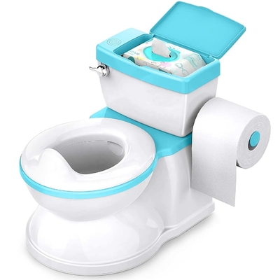 Eco-vriendelijke grijs/roze/blauwe print baby-potty-trainingsstoel met aangepast logo