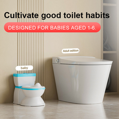 Eco-vriendelijke grijs/roze/blauwe print baby-potty-trainingsstoel met aangepast logo