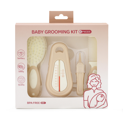 Zwakke borstel voor babyverzorging, badwaterthermometer voor de hoofdverzorging van pasgeborenen