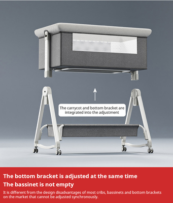 Multifunktioneel babybed met opvouwbare hoogteverstelbare splitsing, draagbare en verplaatsbare schommel, wieg, slaapbed