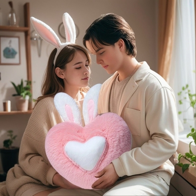Lief hartvormig pluis kussen zacht slaapkussen woonkamer decor valentijnsdag cadeautjes comfortabel liefdeskussen sofa kussen